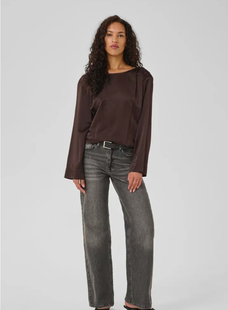 My Essential Wardrobe Estelle Wrap Blouse Expresso