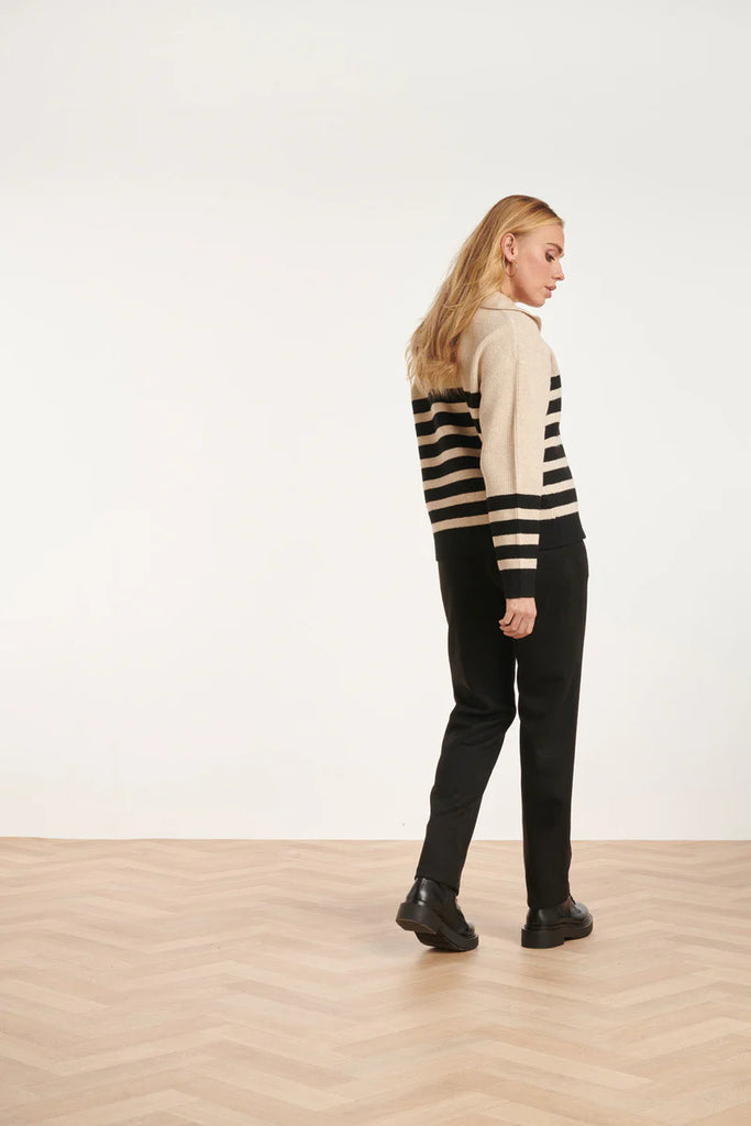 Smashed Lemon Modern Striped Knitted Sweater