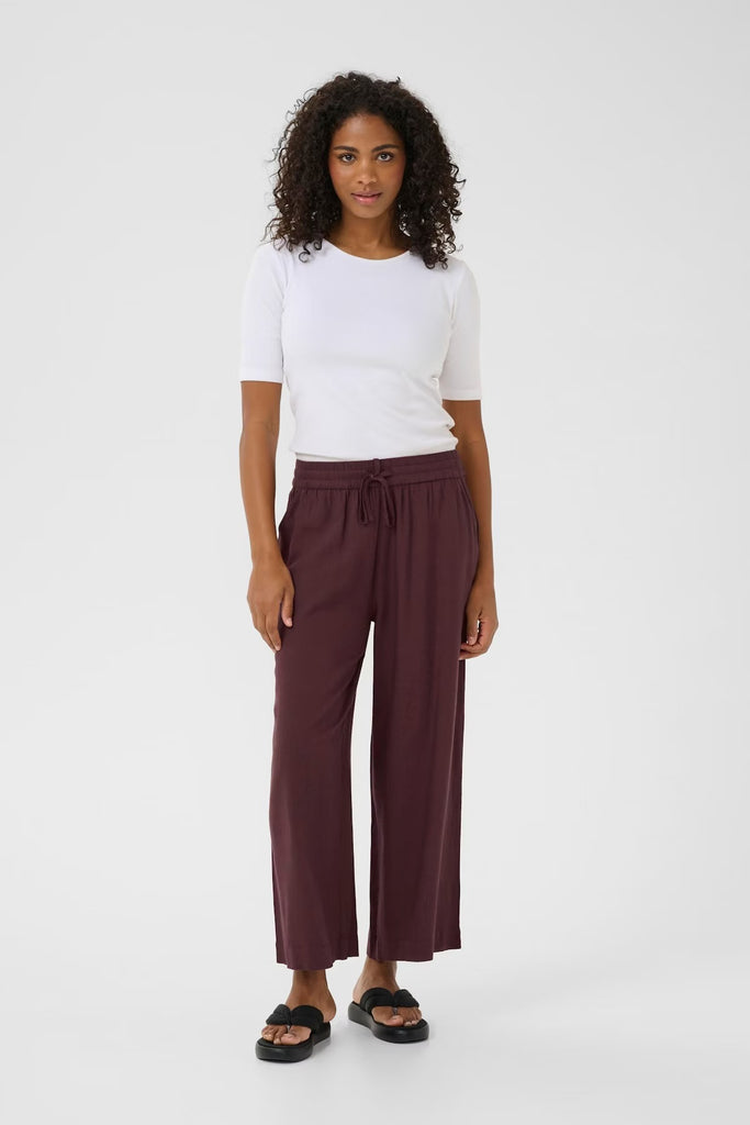 Kaffe Milia Linen Trousers Fudge