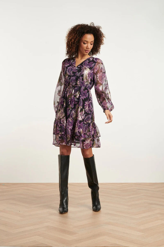 Smashed Lemon Purple Paisley Dress