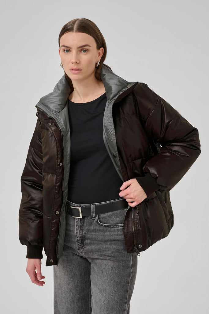 My Essential Wardrobe Glossy Reversable Down Jacket