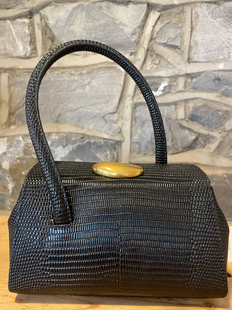 Lizard Black Gold Bag