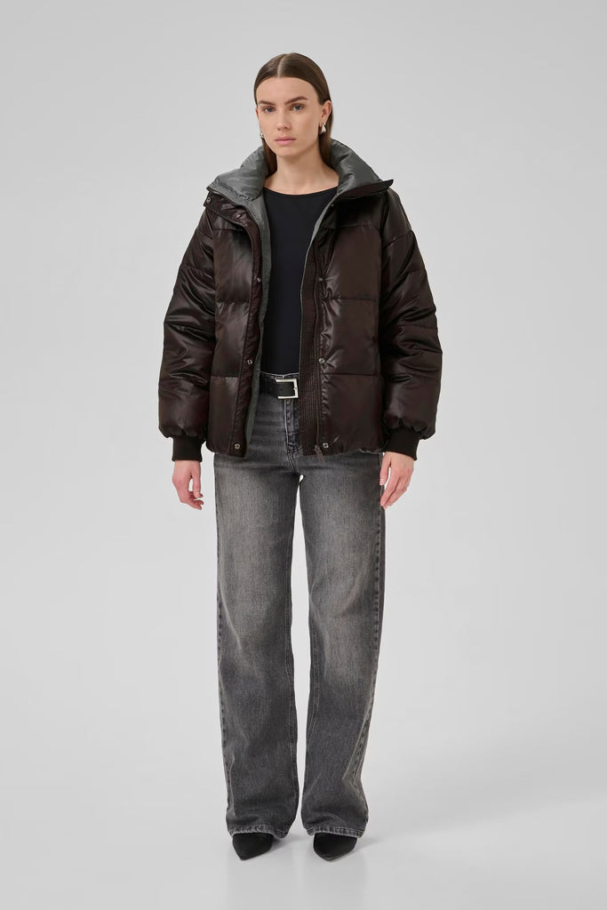 My Essential Wardrobe Glossy Reversable Down Jacket