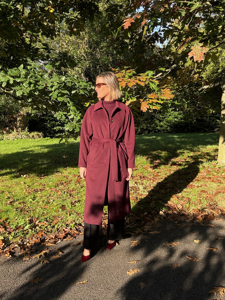 Kaos Long with Belt Bordeaux Coat