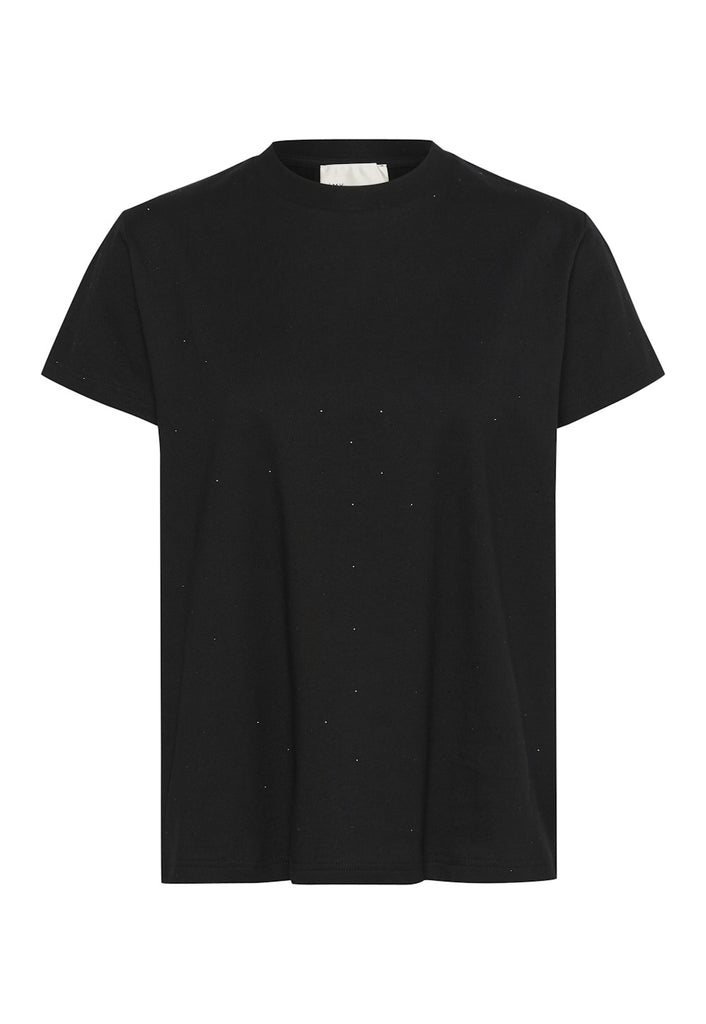 My Essential Wardrobe Hanne Rhinestone Tee Black