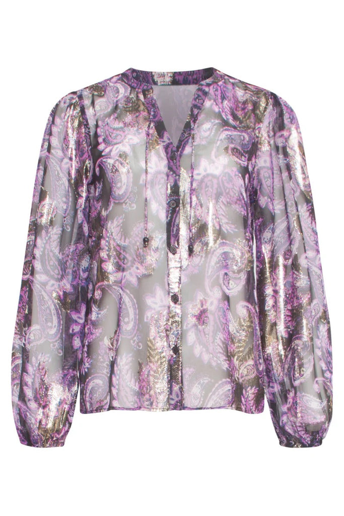 Smashed Lemon Purple Paisley Blouse