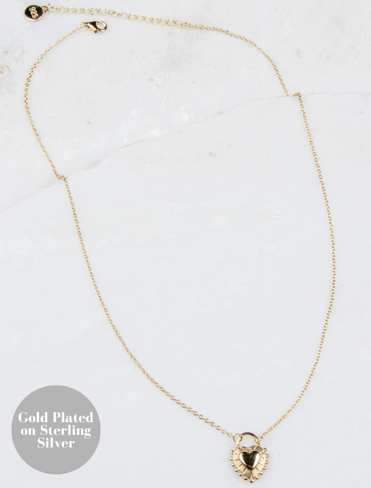 Olia Isla Heart Necklace - Gold Plated on a Sterling Silver