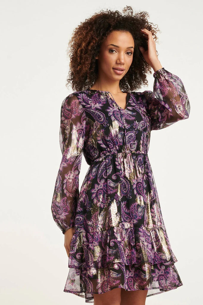 Smashed Lemon Purple Paisley Dress