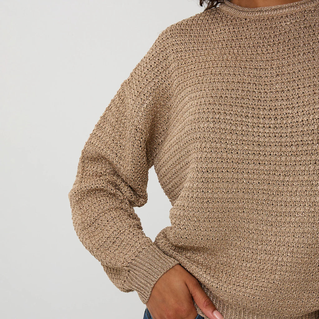 Esqualo Oversized Sweater Lurex Sand