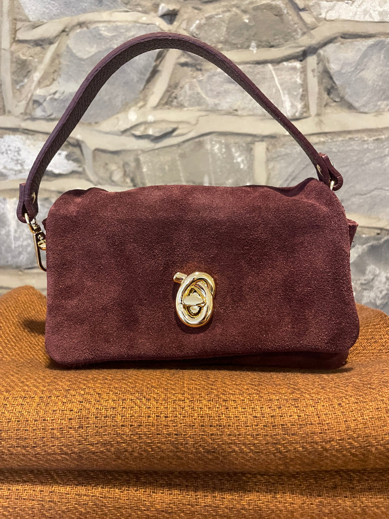 Blake Burgandy Suede Bag