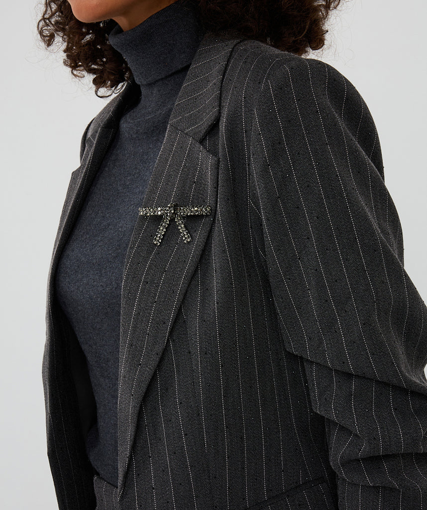 Esqualo Striped Studded Blazer