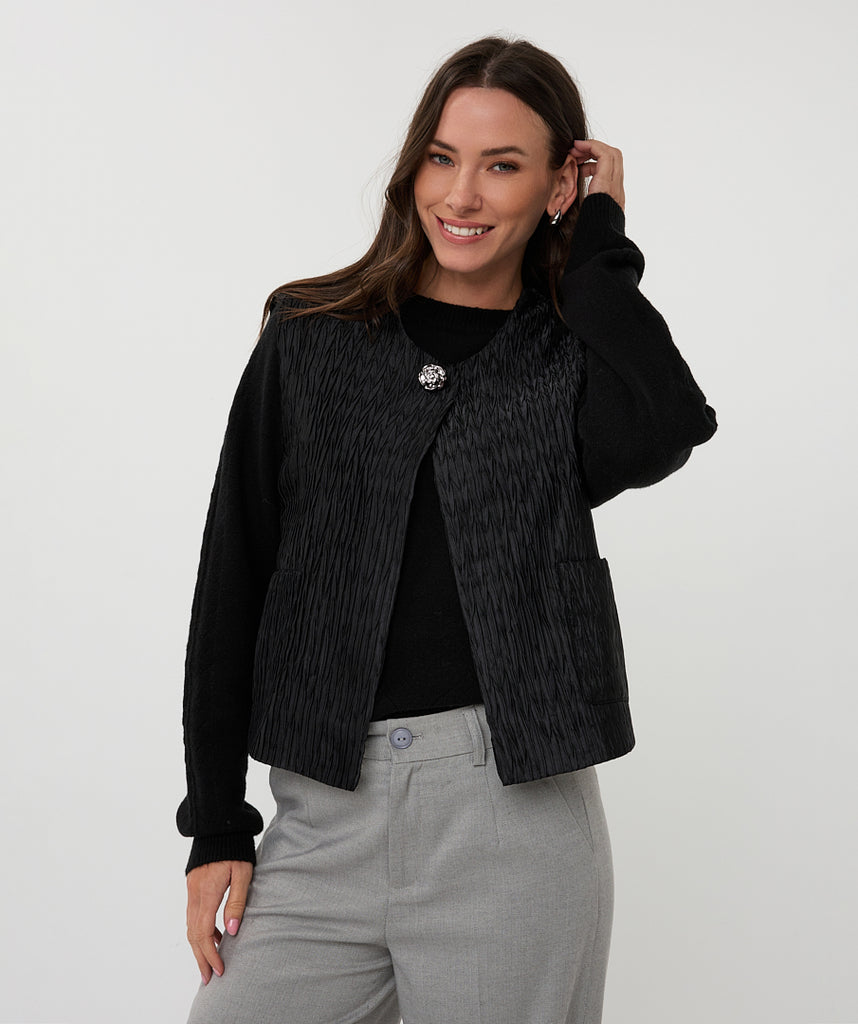 Esqualo Crinkle Gilet Black