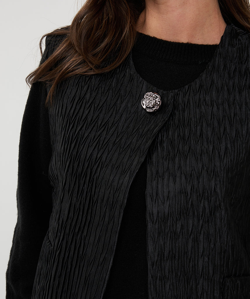 Esqualo Crinkle Gilet Black