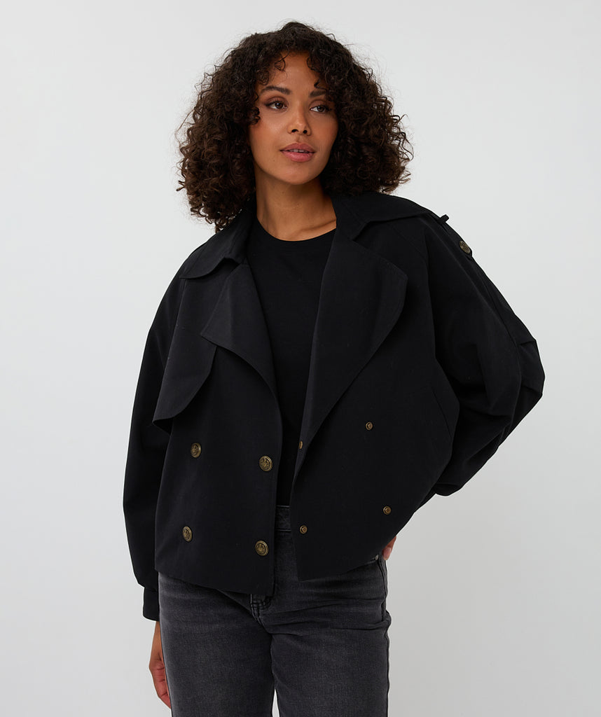 Esqualo Black Trench Bomber