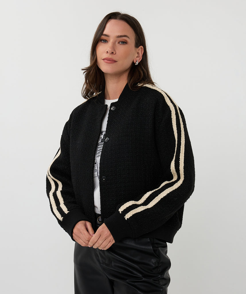 Esqualo Black Bomber Jacket