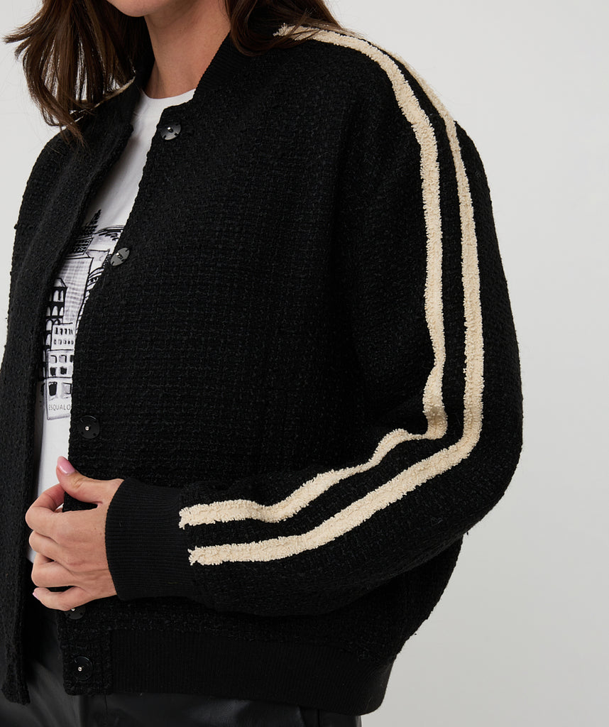 Esqualo Black Bomber Jacket