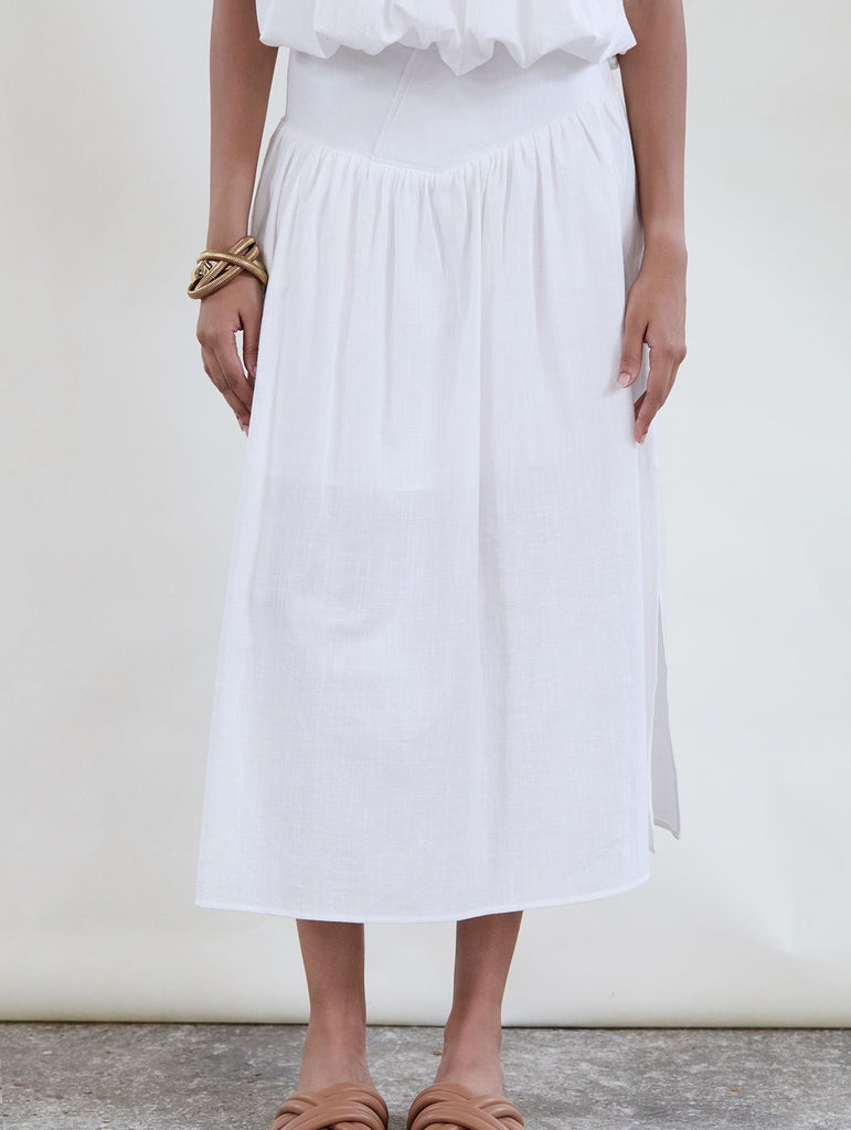 Skatie Gathered MIDI Skirt