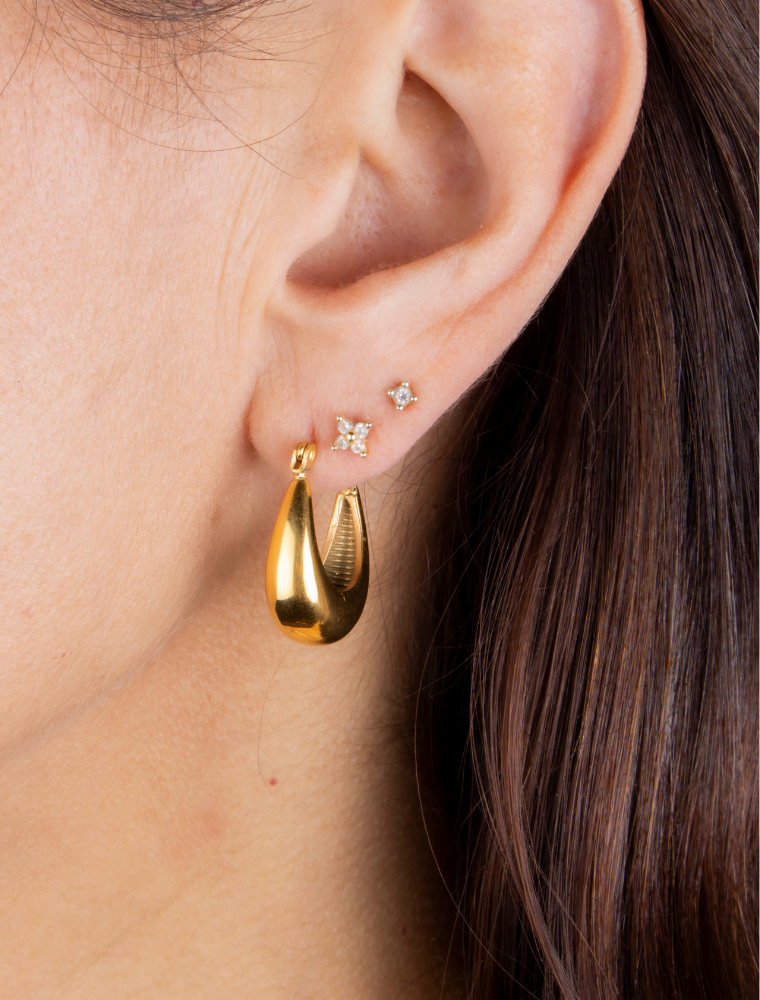 Olia Blake Watetproof Hoop Earrrings -18k Gold plated Stailess Steel