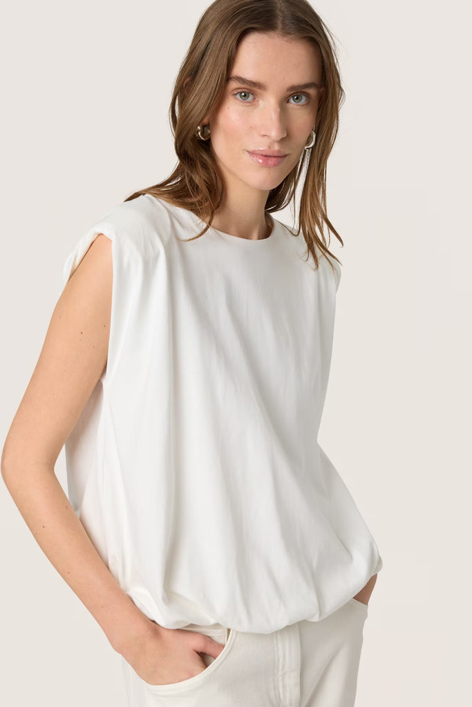 Soaked in Luxury Jina Balloon Tank Top Broken White