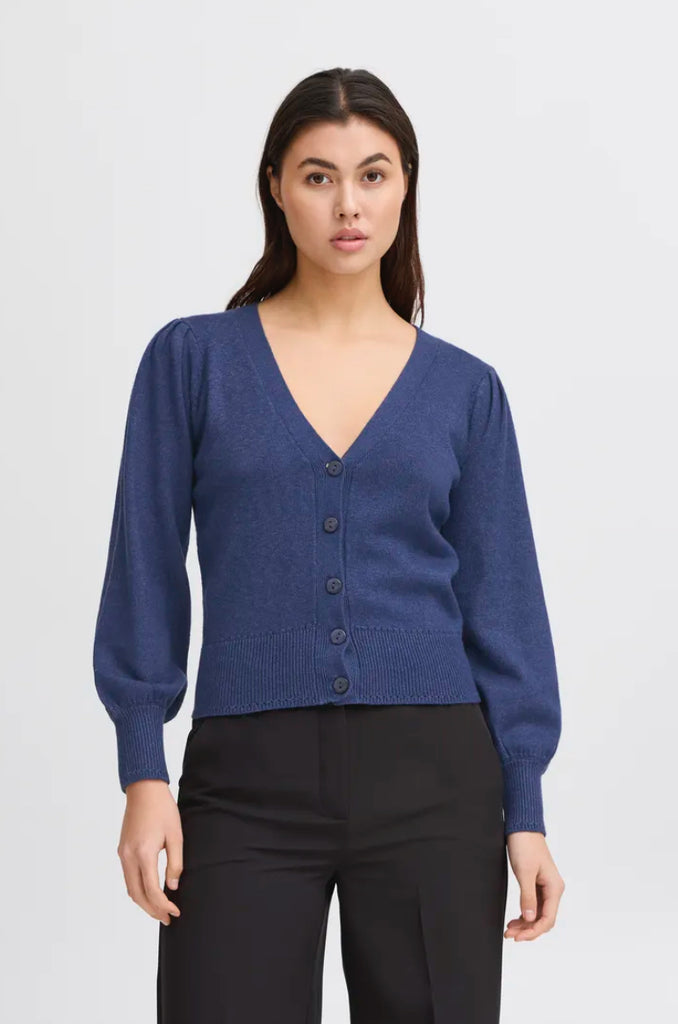 ICHI Sella Cardigan Medieval Blue