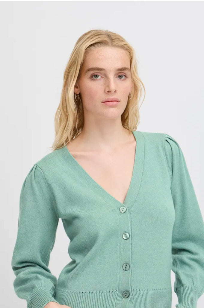 ICHI Sella Cardigan Beryl Green