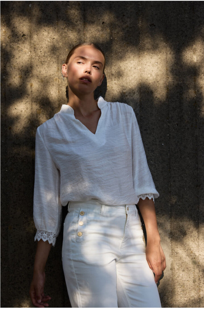 Pulz Maeve UHW Twill Pant Wide Leg