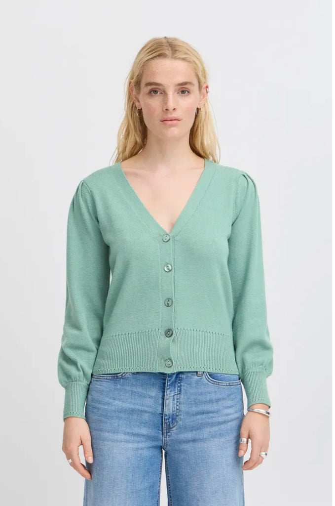 ICHI Sella Cardigan Beryl Green