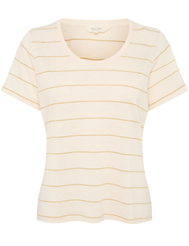 Part Two Gia T-Shirt Gold Stripe