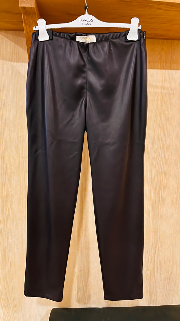 Kaos Leatherette Trousers Chocolate Brown