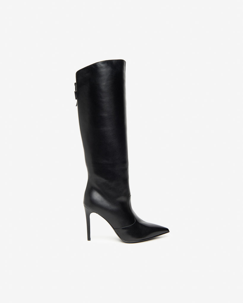 NeroGiardini G13 Black Leather Knee High Boots