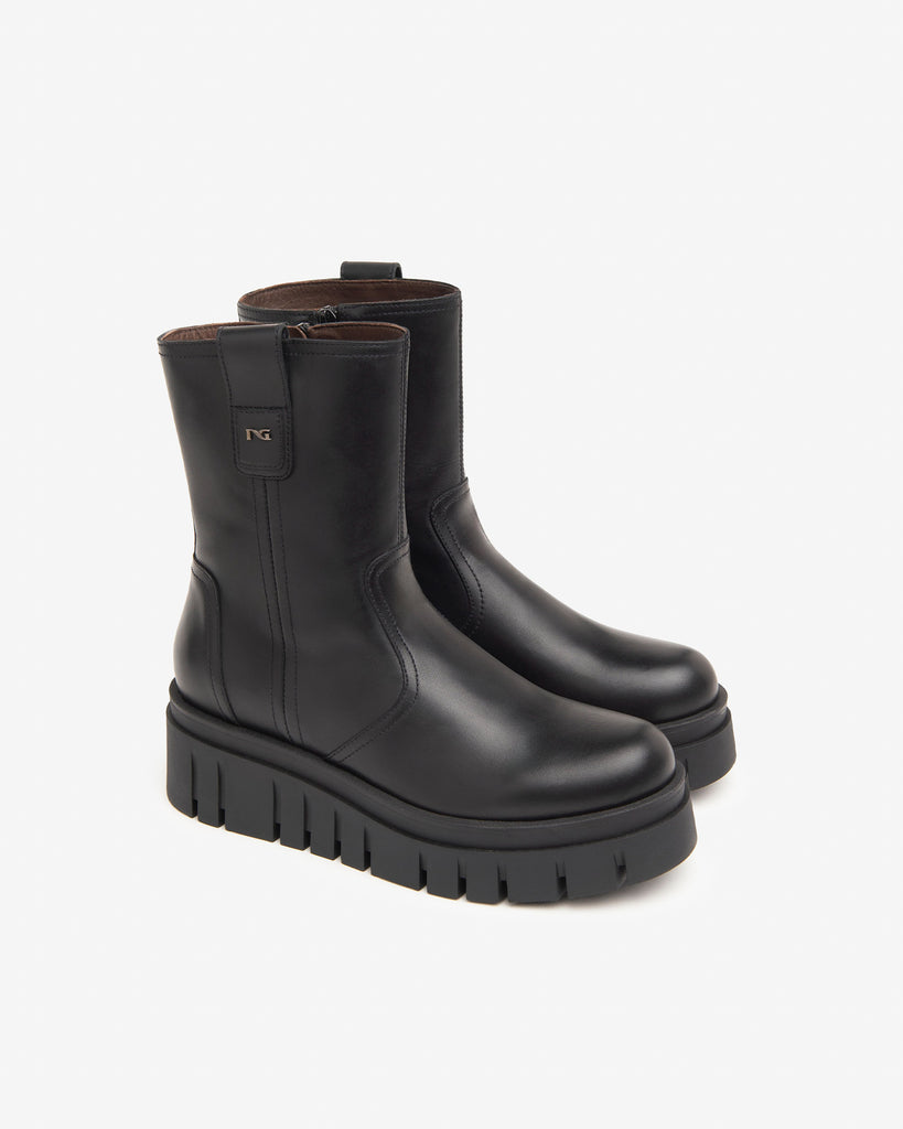 NeroGiardini G10 Black Leather Platform Boot