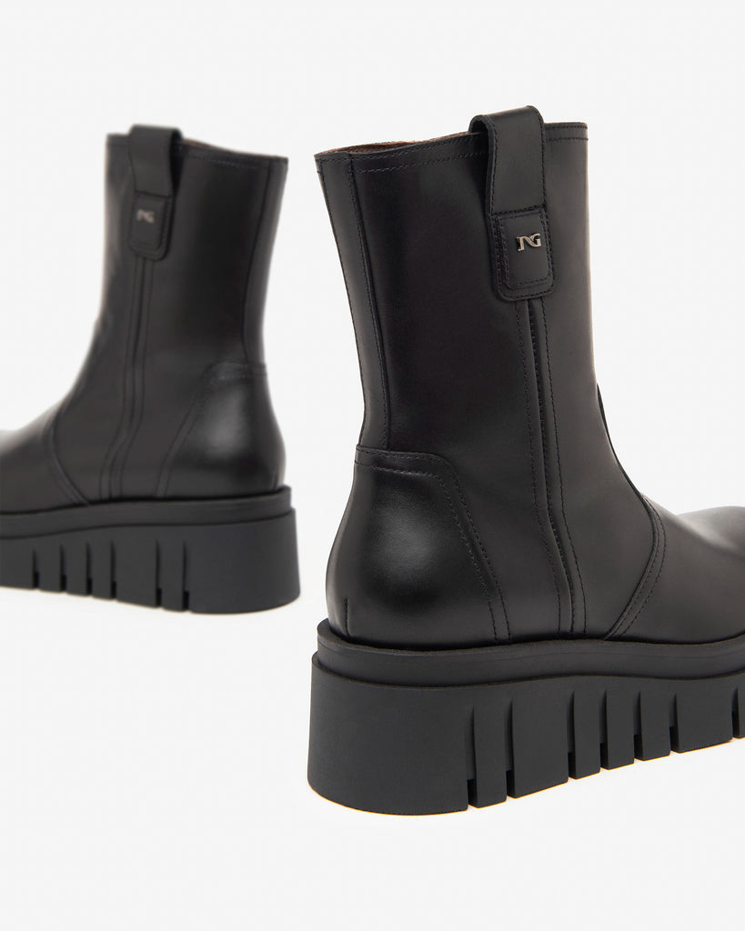 NeroGiardini G10 Black Leather Platform Boot