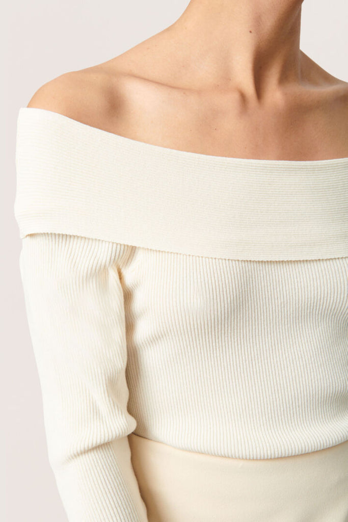 Soaked in Luxury Indianna Off-shoulder Ivory Pullover