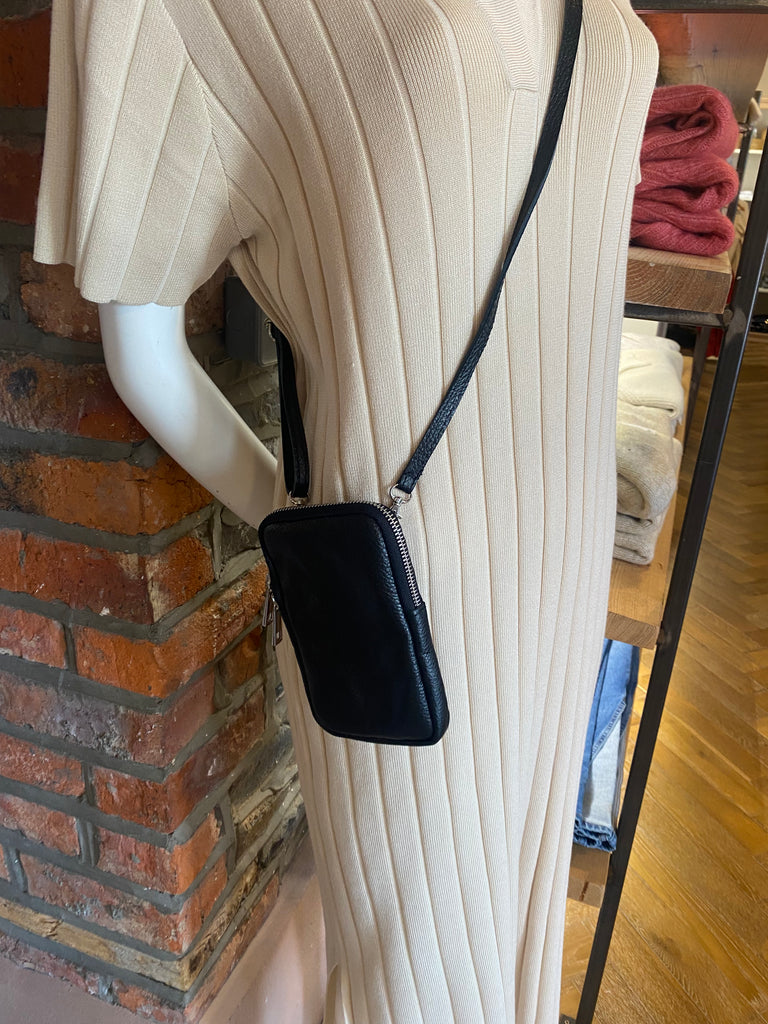 Black Leather Phone Bag