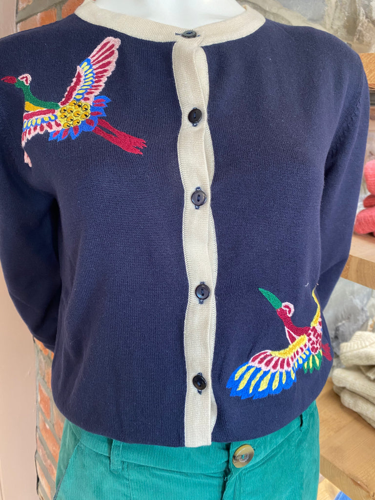 Pretty Vacant Cranes Navy Cardigan