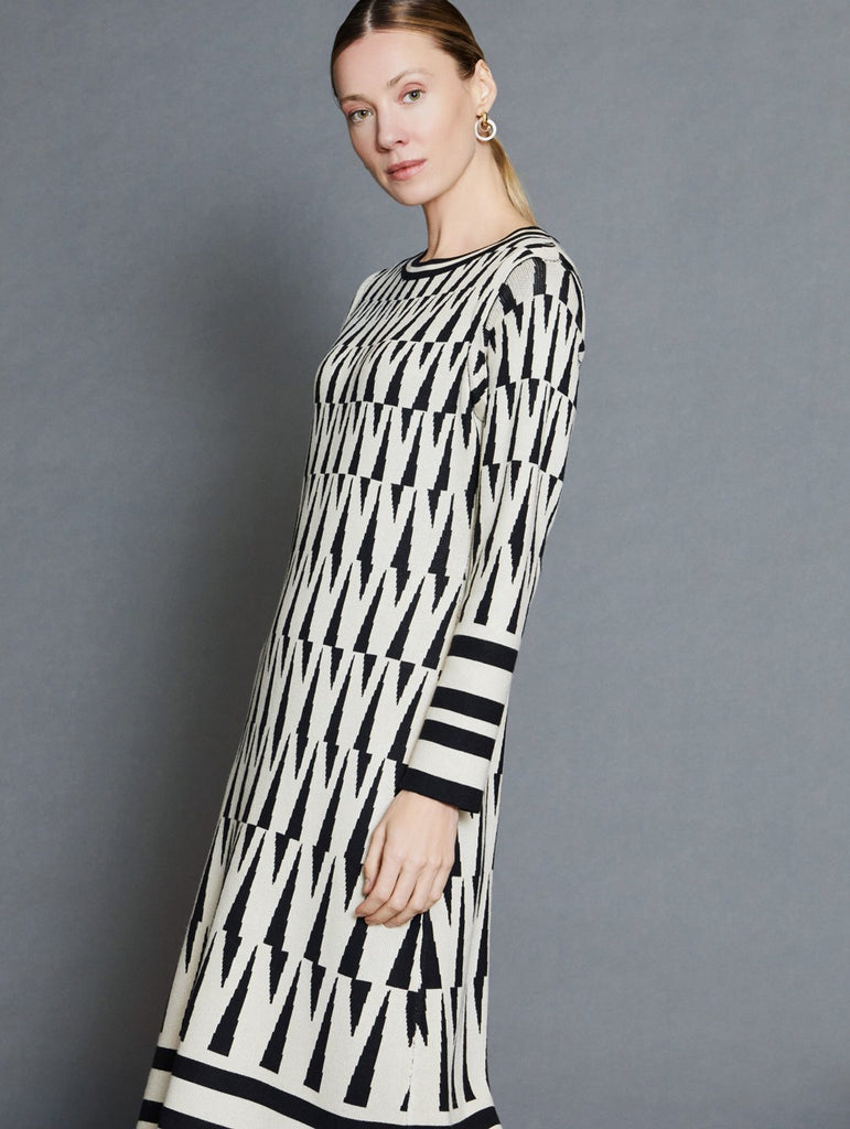 Skatie Geometric Jacquard Dress