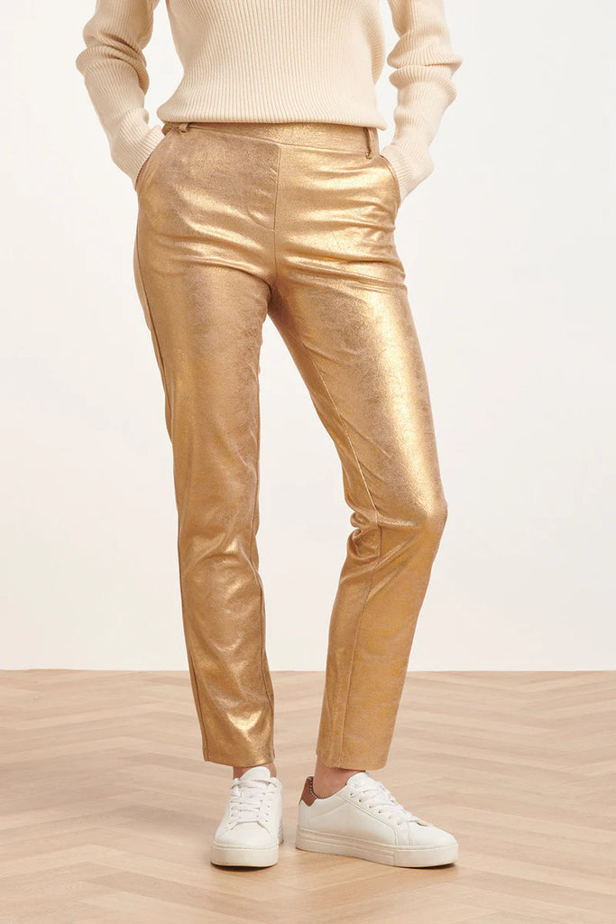 Smashed Lemon Gold Suede Pants