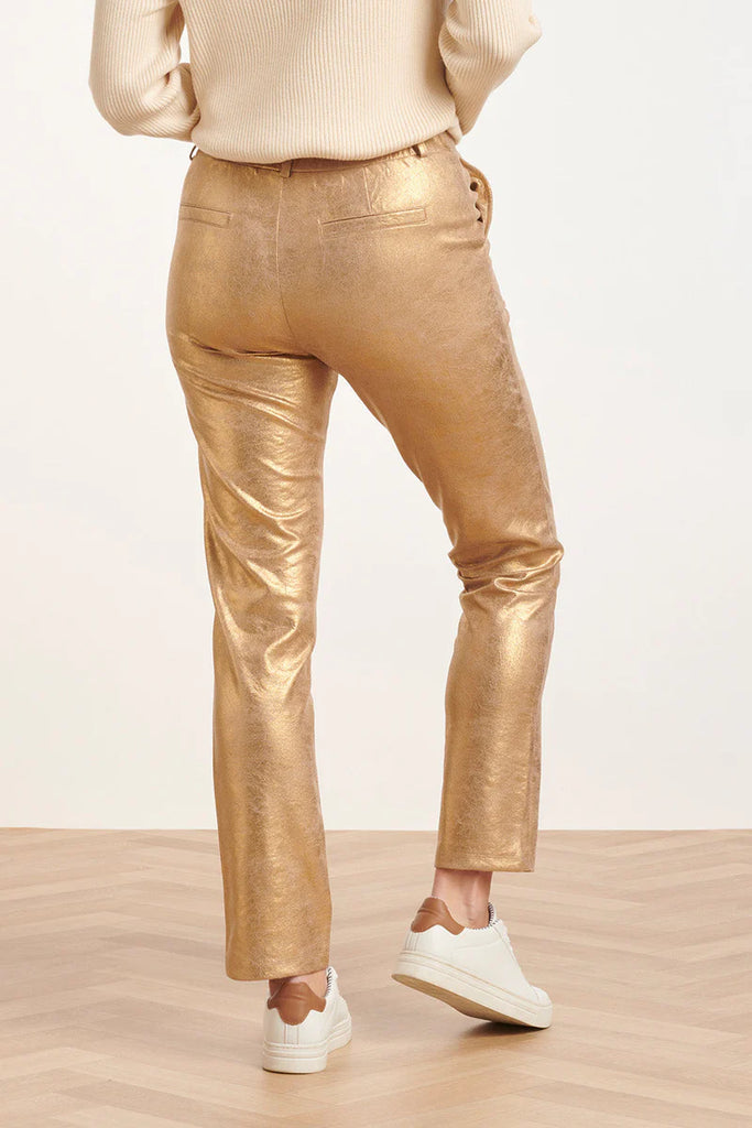 Smashed Lemon Gold Suede Pants