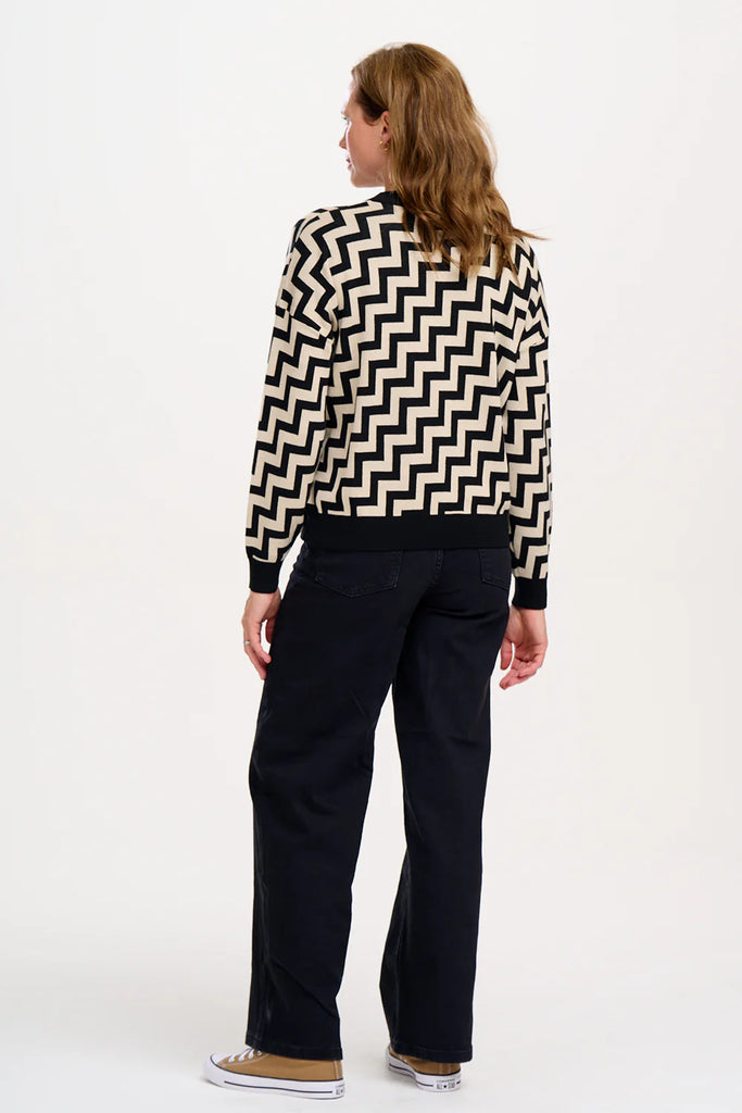 Sugarhill Brighton Monochrome Staggered Steps Sweater