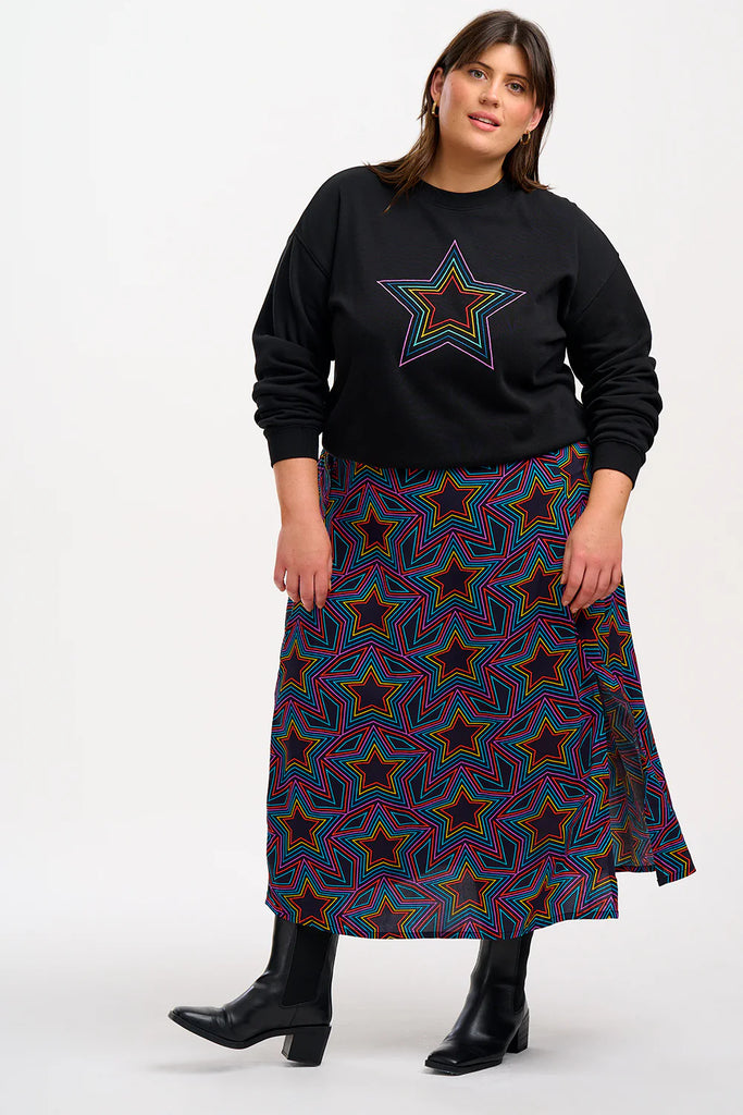 Sugarhill Brighton Noah Sweatshirt- Black, Rainbow Star