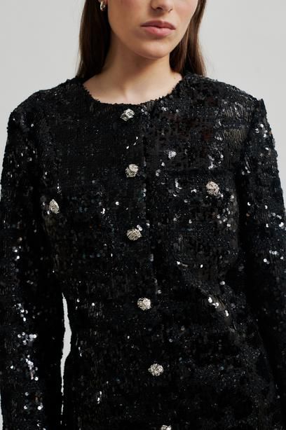 Second Female Flakes Black Sequin Dress