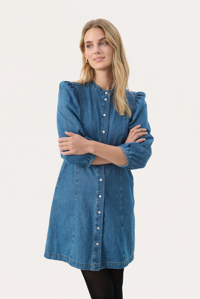 Part Two Polla Dress Medium Blue Denim