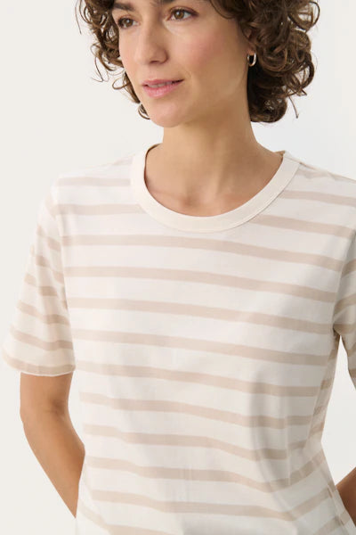 Part Two Ratani T-Shiet French Oak & White Stripe