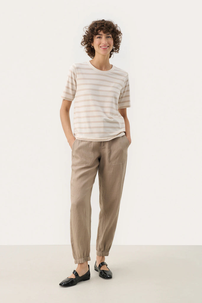 Part Two Ratani T-Shiet French Oak & White Stripe