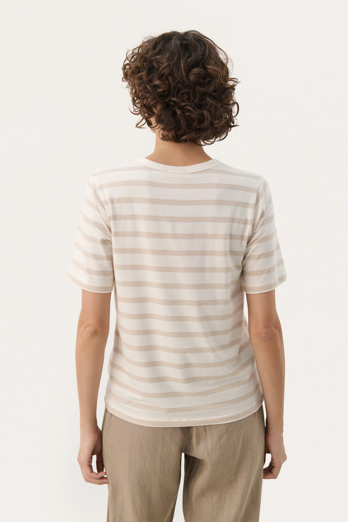 Part Two Ratani T-Shiet French Oak & White Stripe