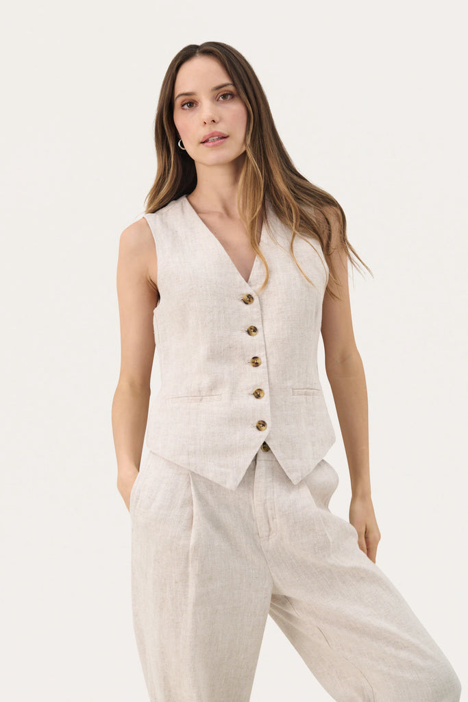 Part Two Nadhia Waistcoat French Oak