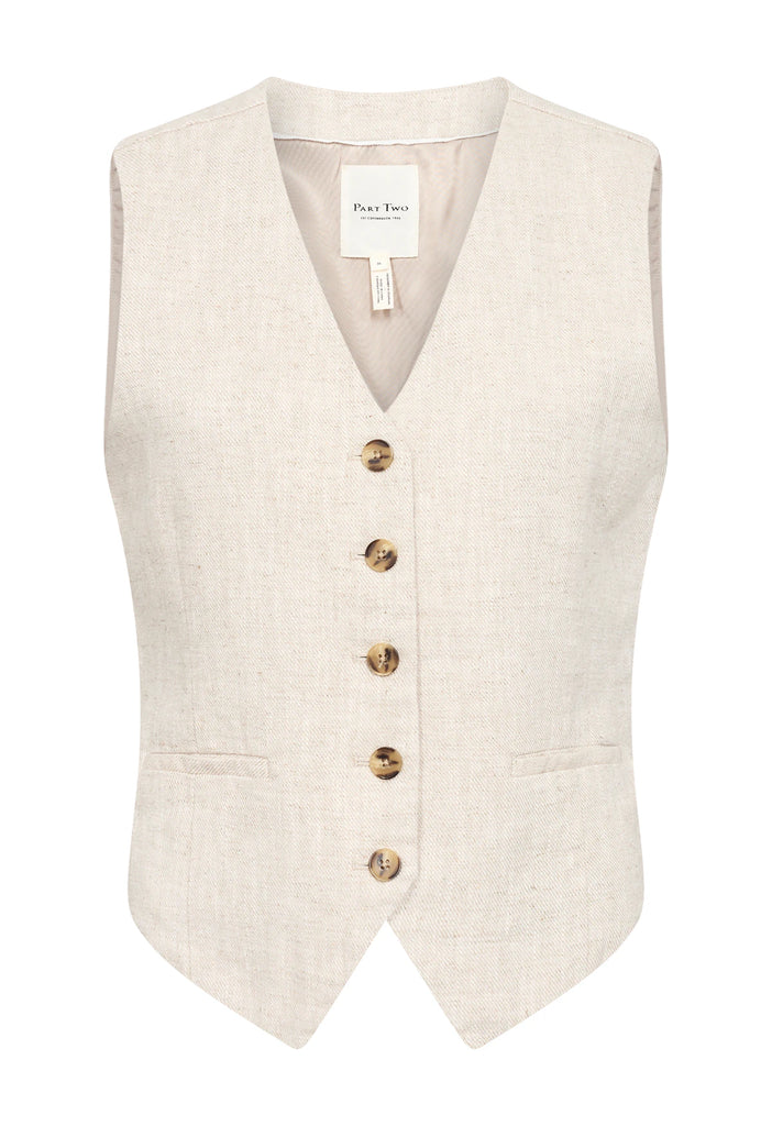 Part Two Nadhia Waistcoat French Oak