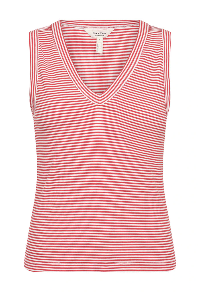 Part Two Nikkia Tee Red & White Stripe