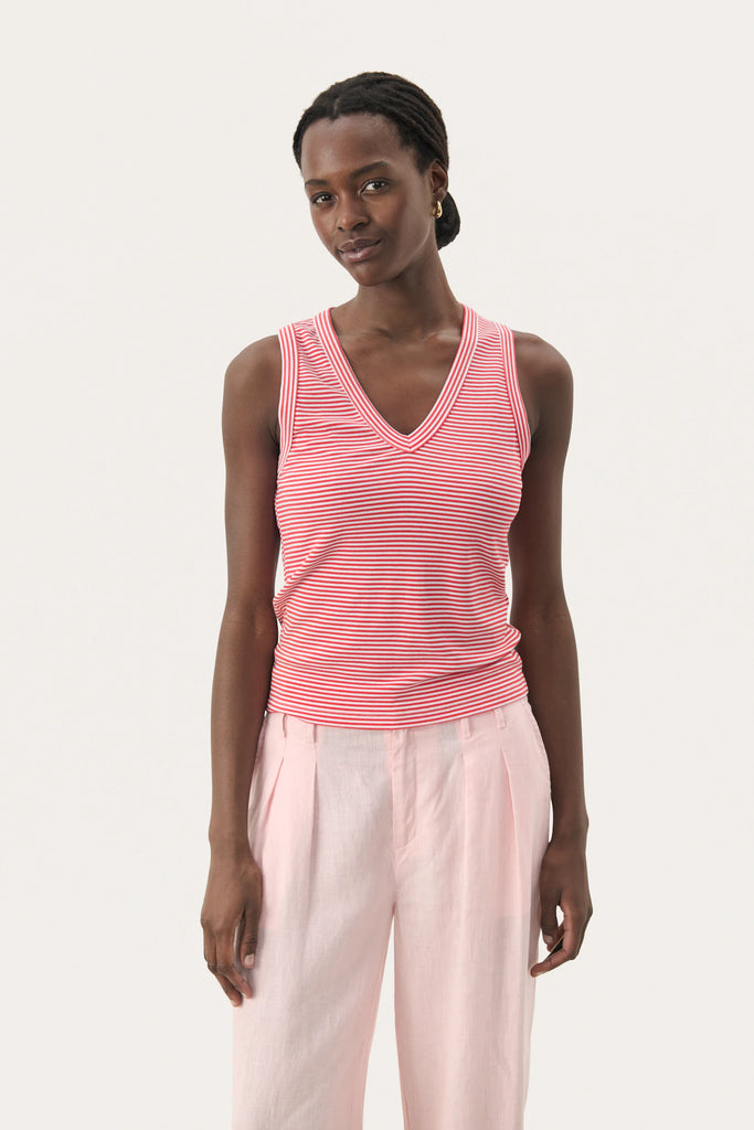 Part Two Nikkia Tee Red & White Stripe