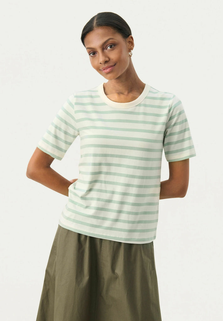 Part Two Ratani Tee Cameo Green Stripe